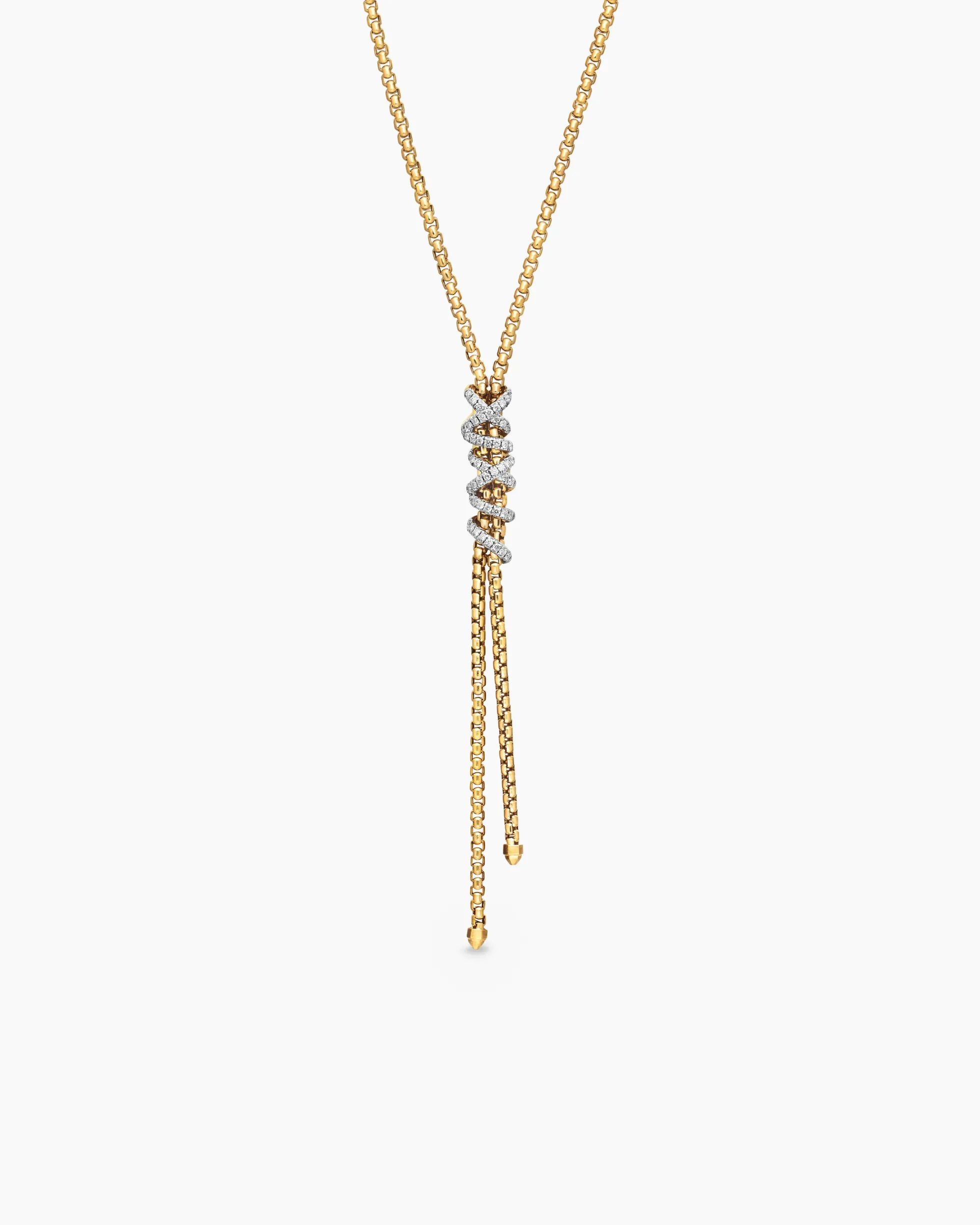 Helena Y Necklace 18K Yellow Gold with Diamonds