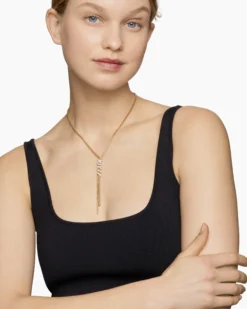 Helena Y Necklace 18K Yellow Gold with Diamonds