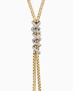 Helena Y Necklace 18K Yellow Gold with Diamonds