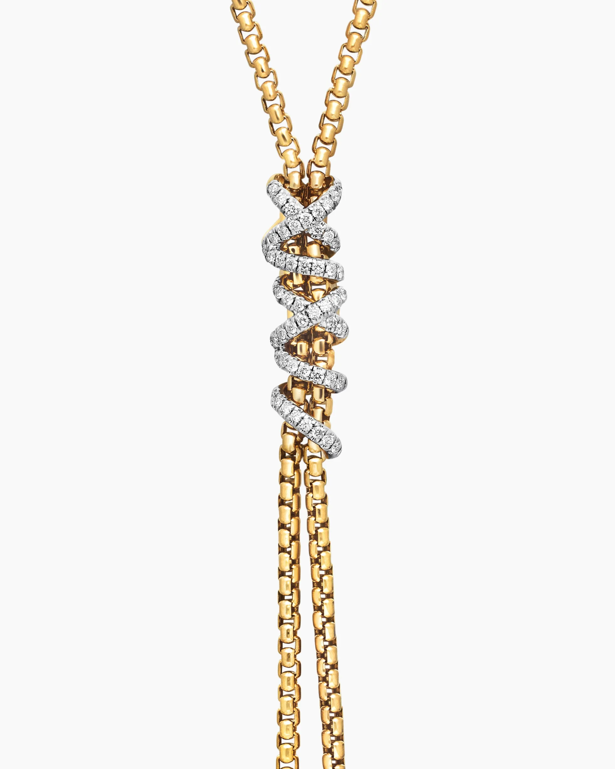 Helena Y Necklace 18K Yellow Gold with Diamonds