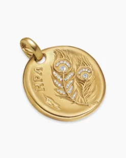 Hera Medallion Amulet 18K Yellow Gold with Diamonds, 28.3mm