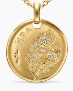 Hera Medallion Amulet 18K Yellow Gold with Diamonds, 28.3mm