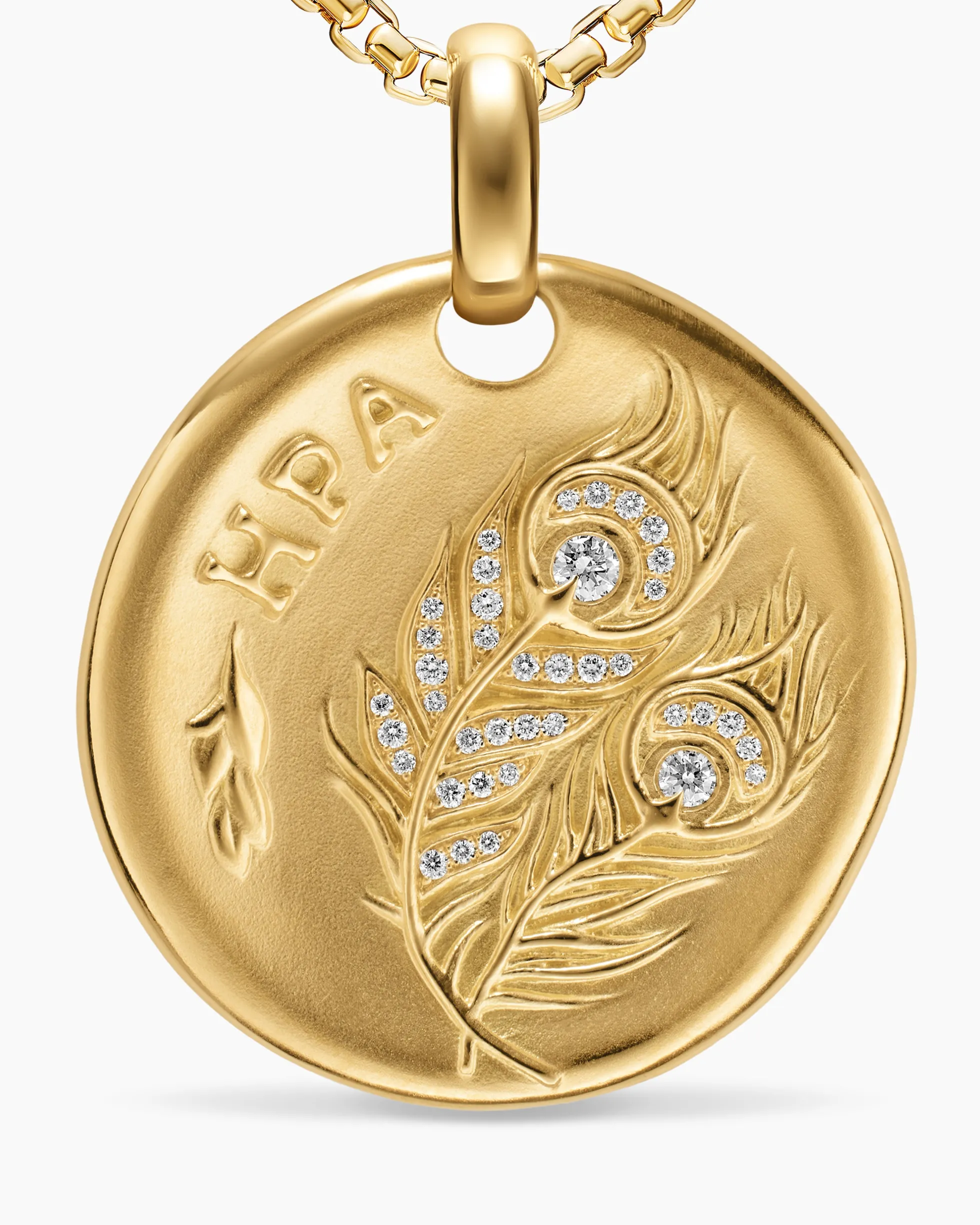 Hera Medallion Amulet 18K Yellow Gold with Diamonds, 28.3mm