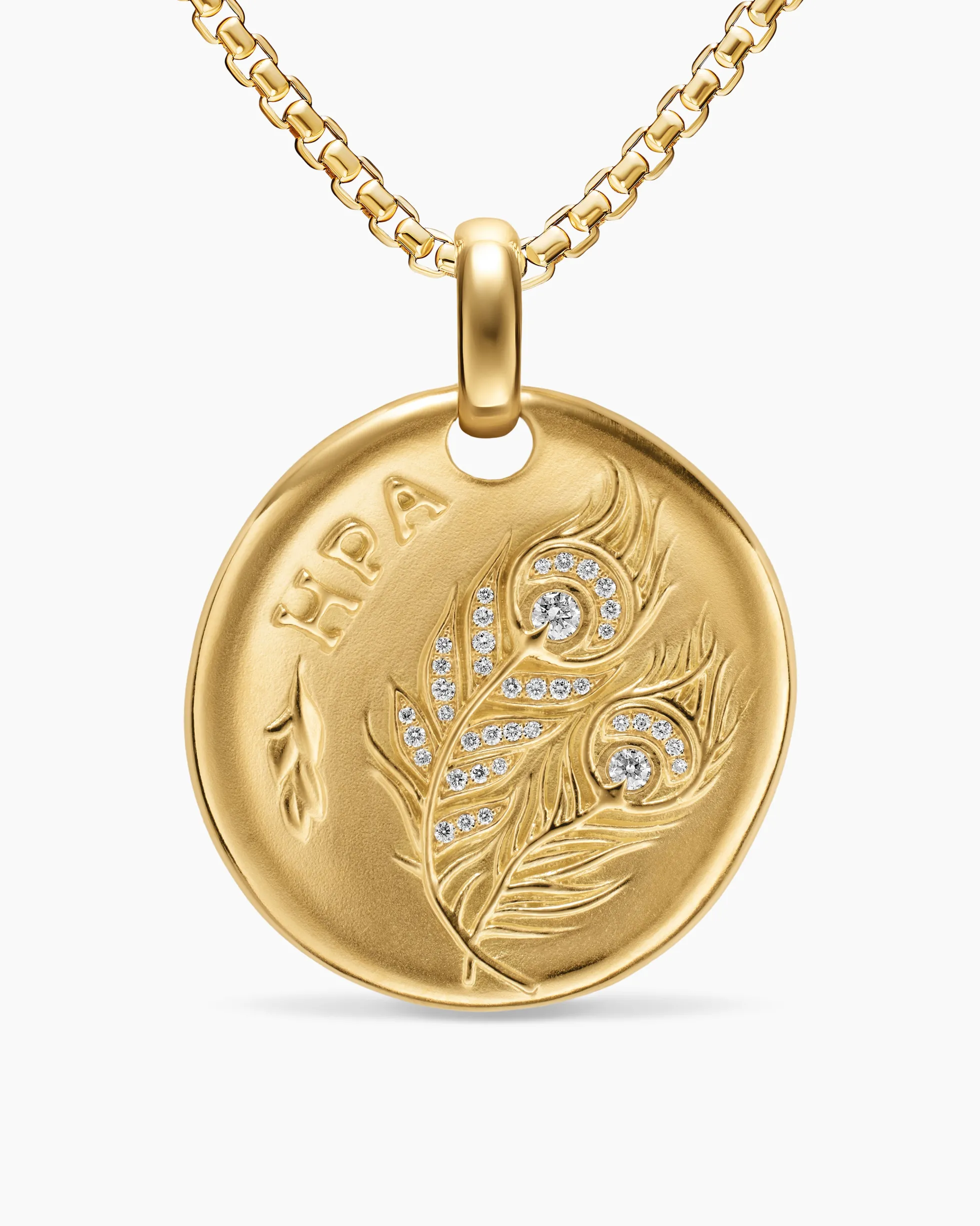 Hera Medallion Amulet 18K Yellow Gold with Diamonds, 28.3mm