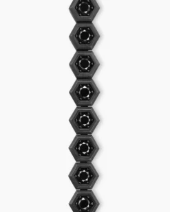 Hex Pavé Tennis Bracelet Black Titanium with Black Diamonds, 8mm