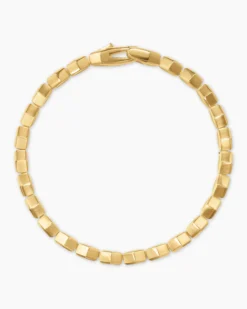 Hex Pavé Tennis Bracelet 18K Yellow Gold with Diamonds, 8mm