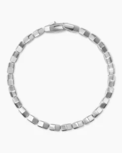 Hex Pavé Tennis Bracelet Sterling Silver with Black Diamonds, 8mm
