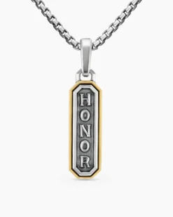 Honor Amulet Sterling Silver with 14K Yellow Gold, 27mm