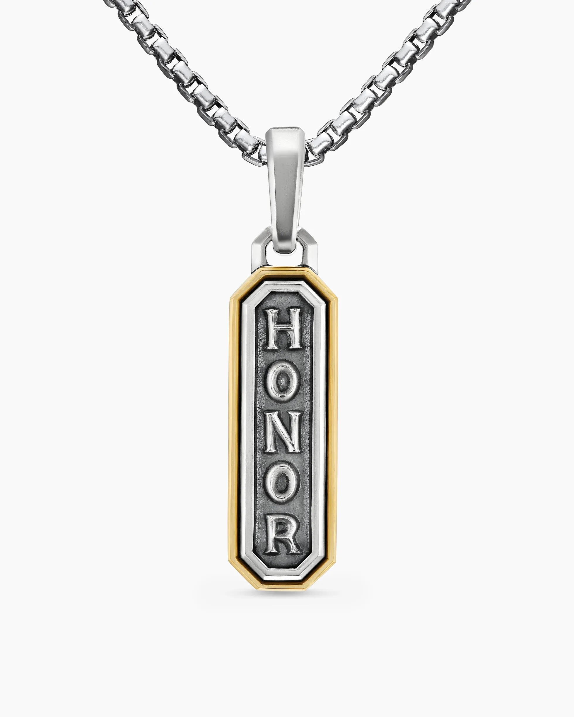 Honor Amulet Sterling Silver with 14K Yellow Gold, 27mm