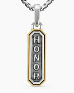 Honor Amulet Sterling Silver with 14K Yellow Gold, 27mm