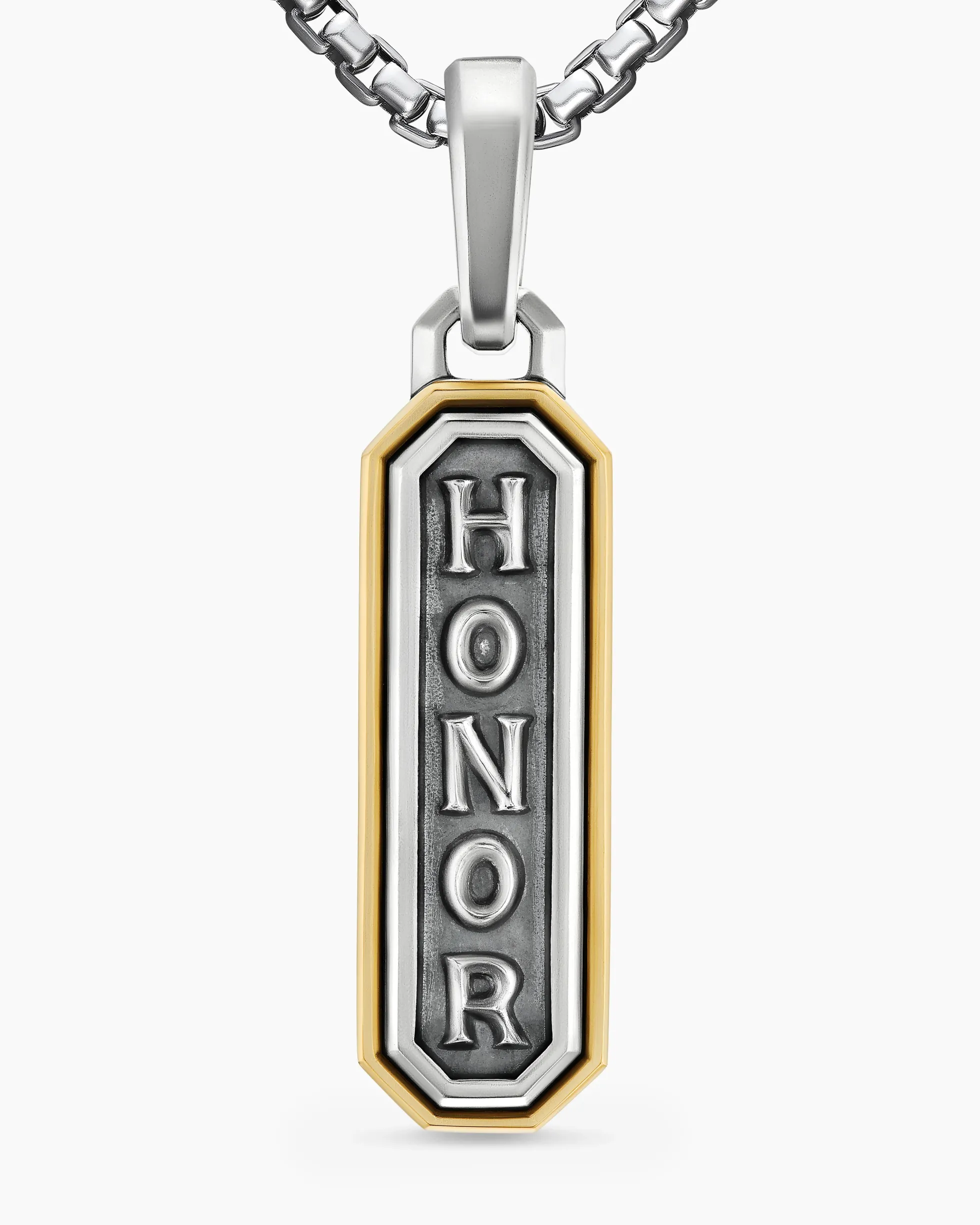Honor Amulet Sterling Silver with 14K Yellow Gold, 27mm