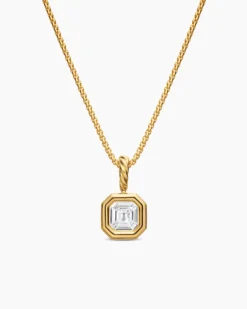 Illusion Set Drop Necklace 18K Yellow Gold with Diamond, 7.7mm
