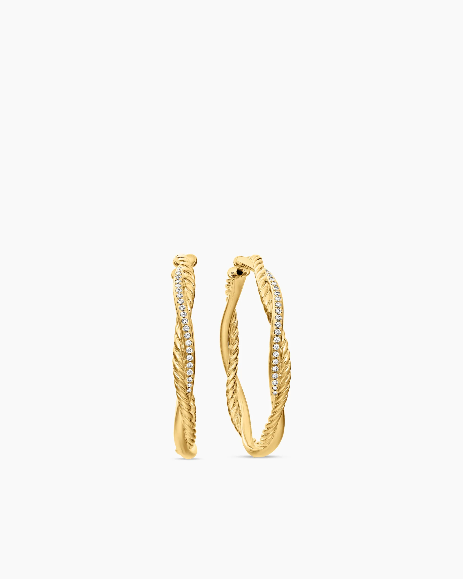 Infinity Hoop Earrings 18K Yellow Gold with Diamonds, 42mm