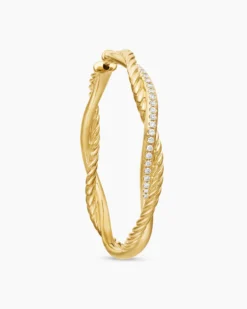 Infinity Hoop Earrings 18K Yellow Gold with Diamonds, 42mm