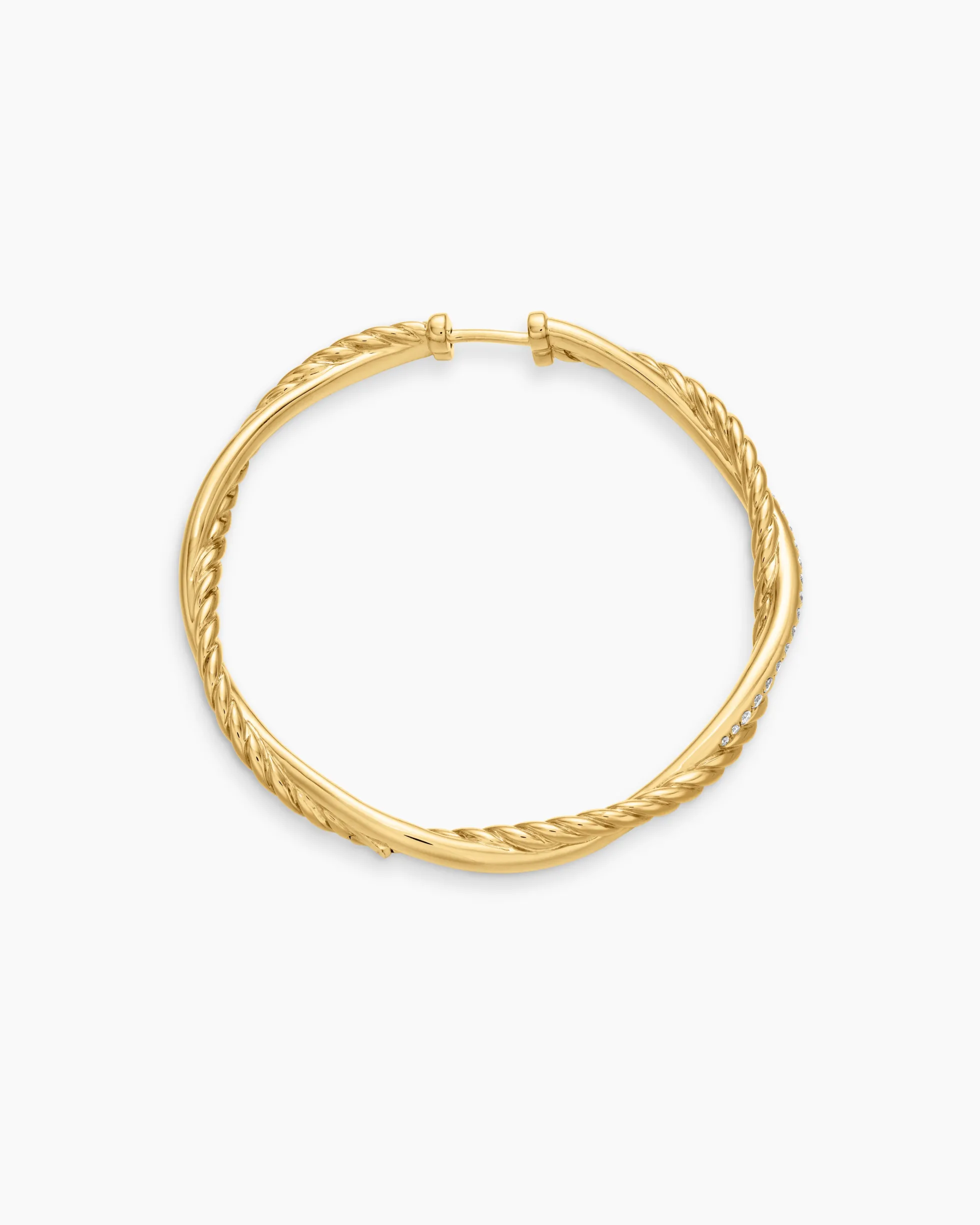 Infinity Hoop Earrings 18K Yellow Gold with Diamonds, 42mm