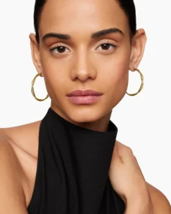 Infinity Hoop Earrings 18K Yellow Gold with Diamonds, 42mm