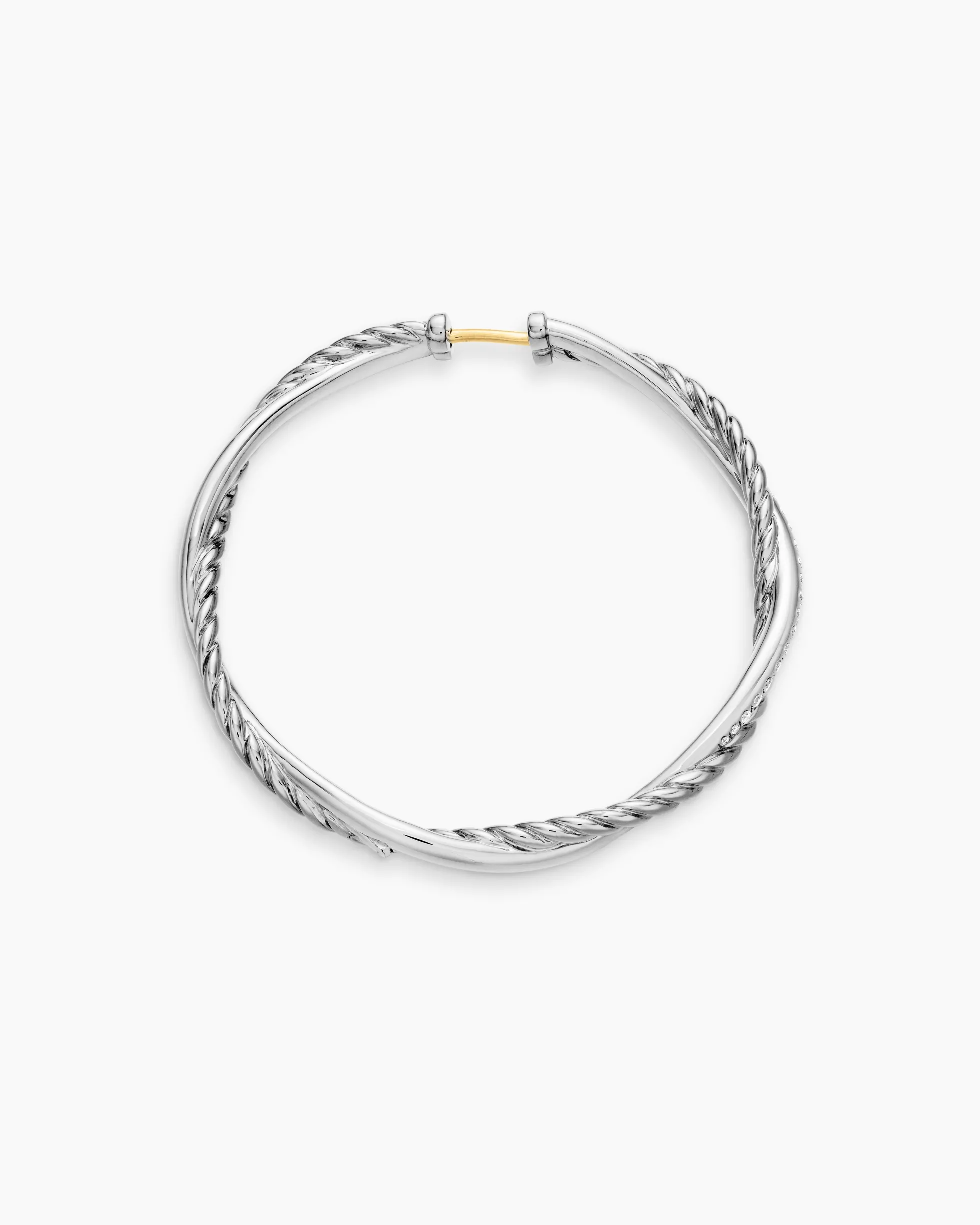 Infinity Hoop Earrings Sterling Silver with Diamonds, 42mm