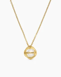 Infinity Pendant Necklace 18K Yellow Gold with Pearl, 10mm