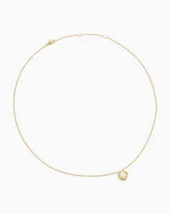 Infinity Pendant Necklace 18K Yellow Gold with Pearl, 10mm