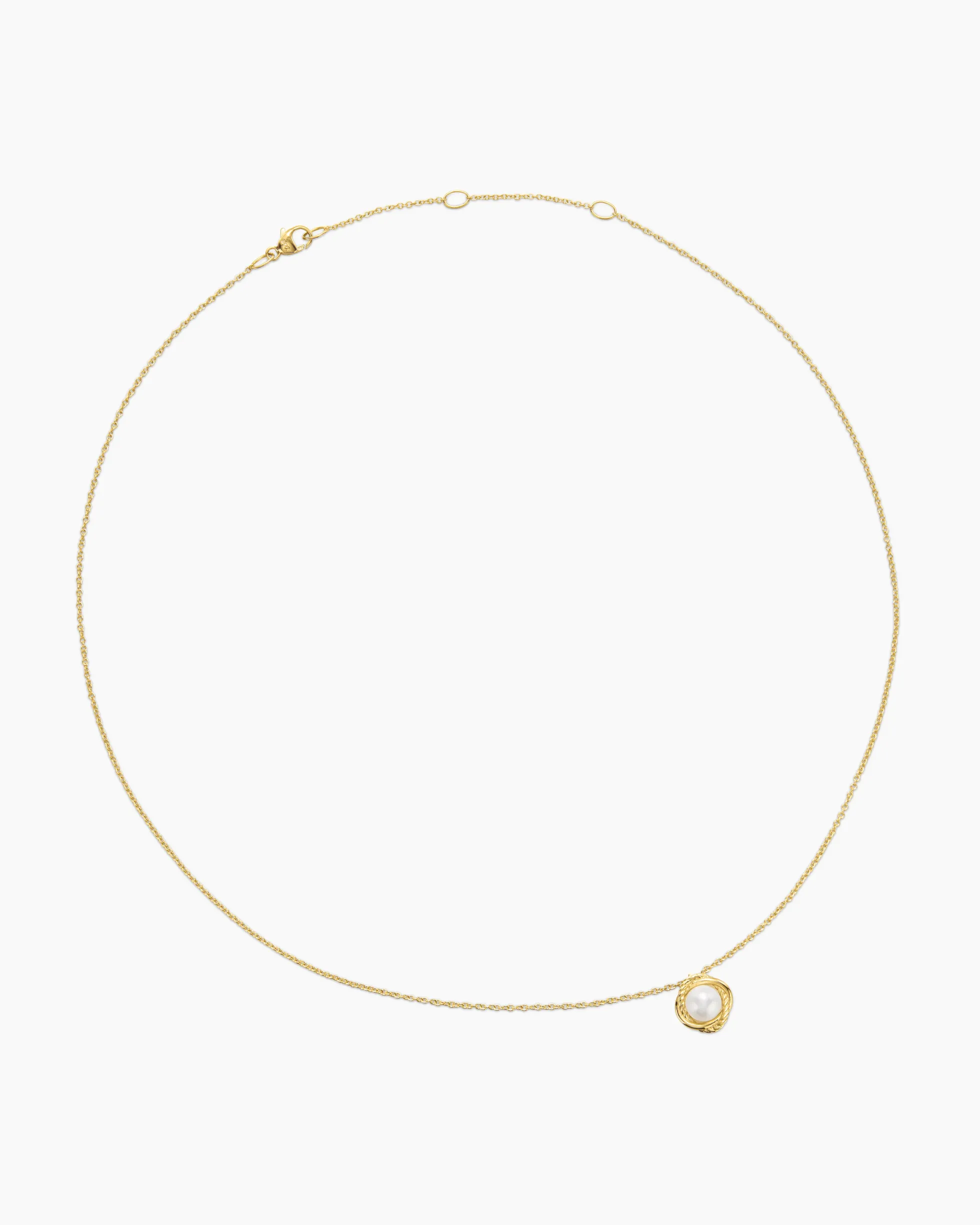 Infinity Pendant Necklace 18K Yellow Gold with Pearl, 10mm