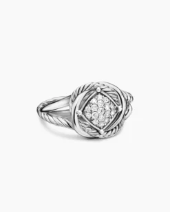 Infinity Ring Sterling Silver with Diamonds, 13mm