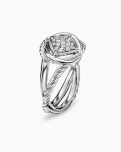 Infinity Ring Sterling Silver with Diamonds, 13mm