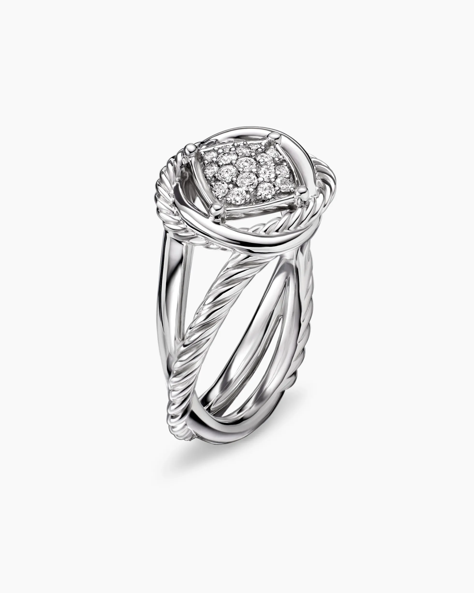 Infinity Ring Sterling Silver with Diamonds, 13mm