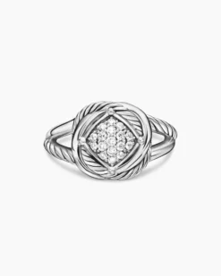 Infinity Ring Sterling Silver with Diamonds, 13mm