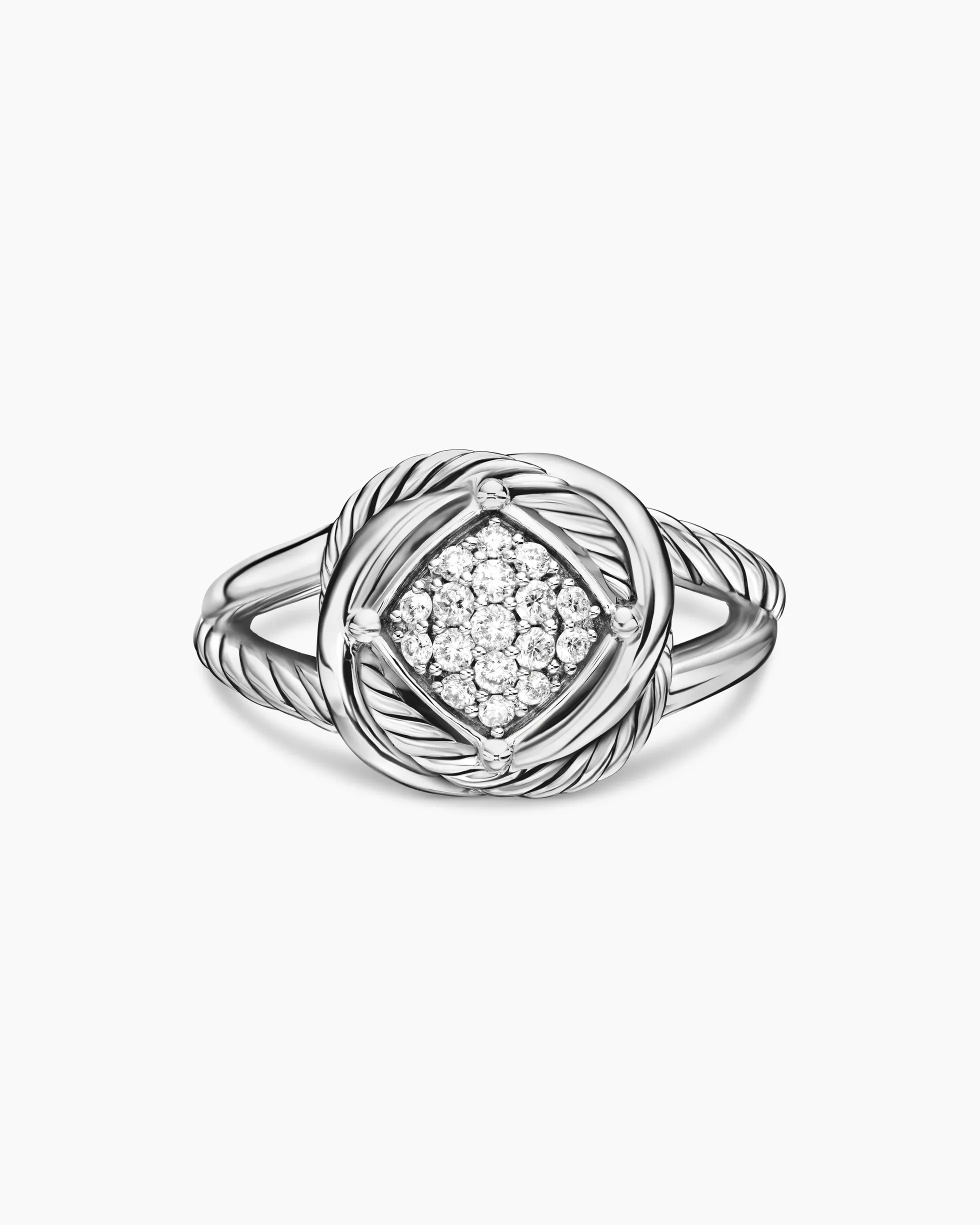 Infinity Ring Sterling Silver with Diamonds, 13mm
