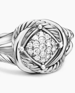 Infinity Ring Sterling Silver with Diamonds, 13mm