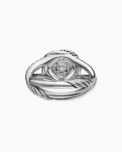 Infinity Ring Sterling Silver with Diamonds, 13mm