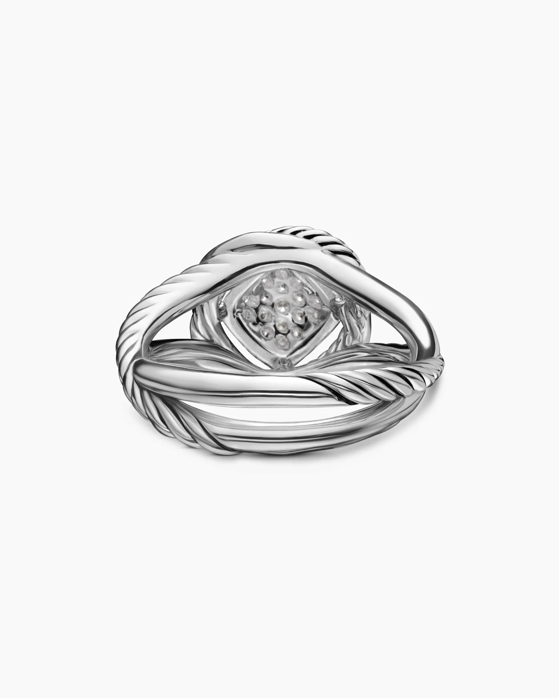 Infinity Ring Sterling Silver with Diamonds, 13mm