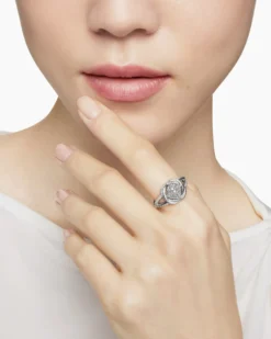 Infinity Ring Sterling Silver with Diamonds, 13mm