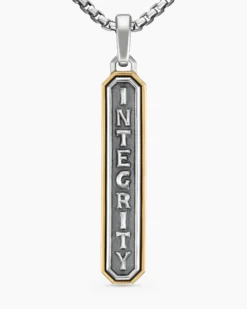 Integrity Amulet Sterling Silver with 14K Yellow Gold, 43mm