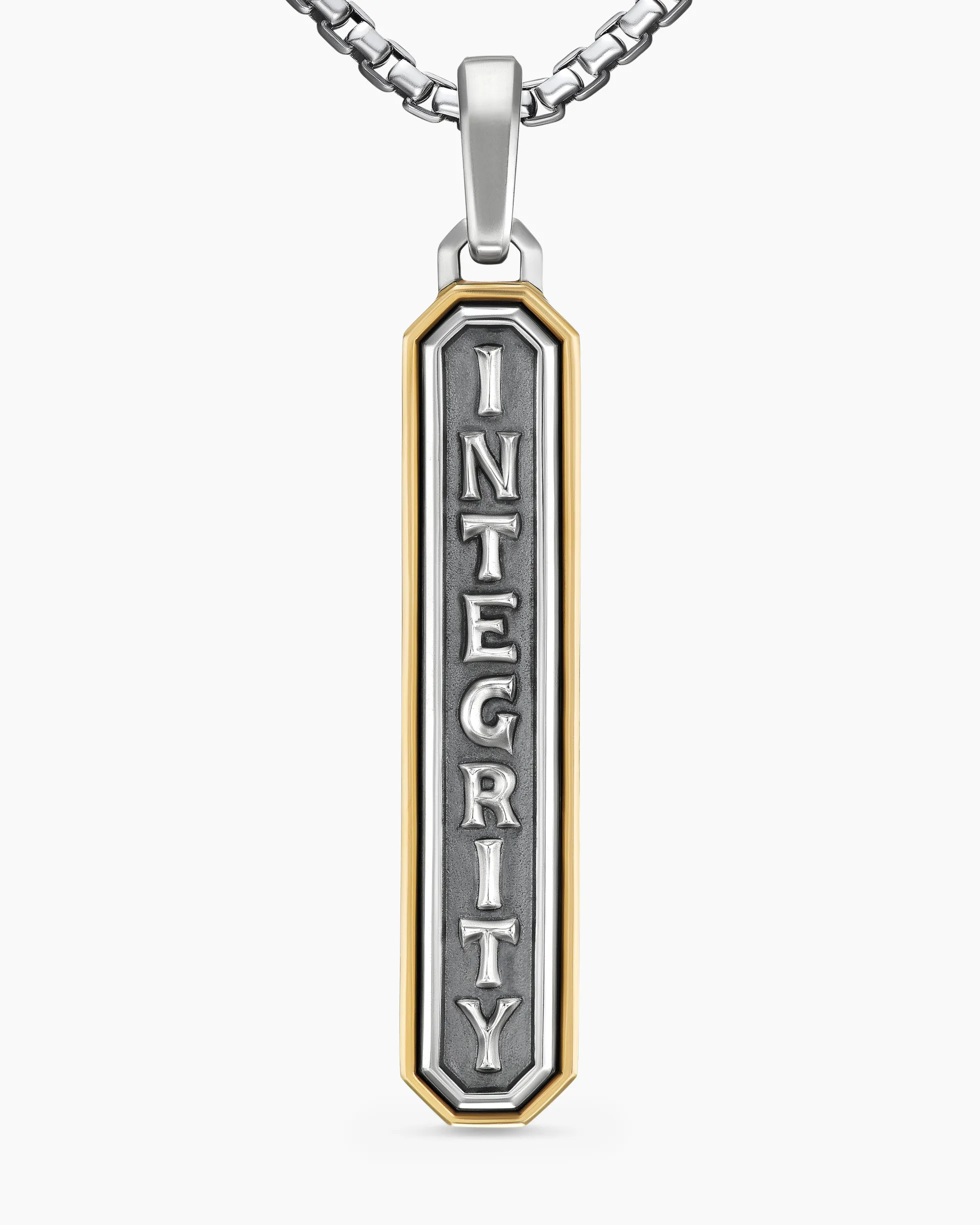 Integrity Amulet Sterling Silver with 14K Yellow Gold, 43mm
