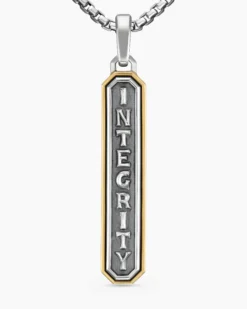 Integrity Amulet Sterling Silver with 14K Yellow Gold, 43mm