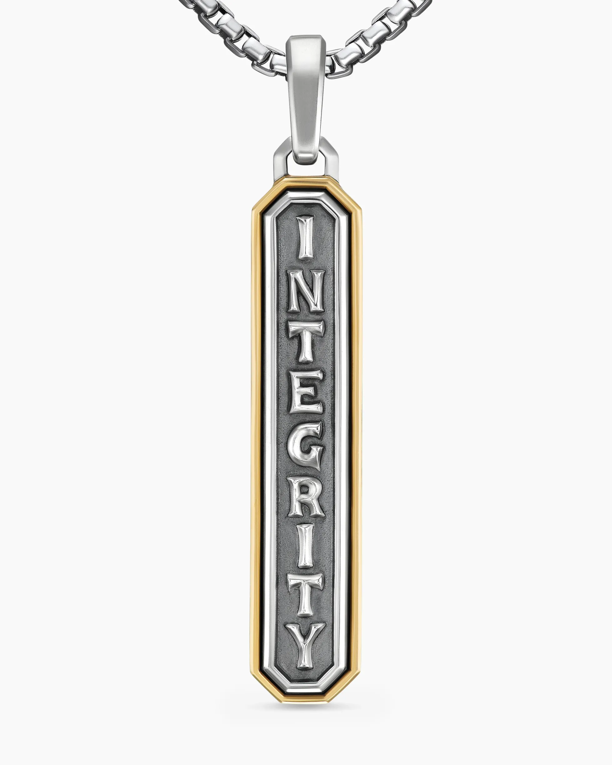 Integrity Amulet Sterling Silver with 14K Yellow Gold, 43mm
