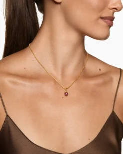 Ladybug Amulet 18K Yellow Gold with Rubies and Black Diamonds, 12.7mm