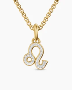 Leo Amulet 18K Yellow Gold with Diamonds, 20mm