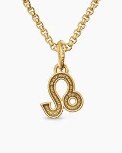 Leo Amulet 18K Yellow Gold with Diamonds, 20mm