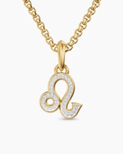 Leo Amulet 18K Yellow Gold with Diamonds, 20mm