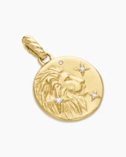 Leo Amulet 18K Yellow Gold with Diamonds, 19mm
