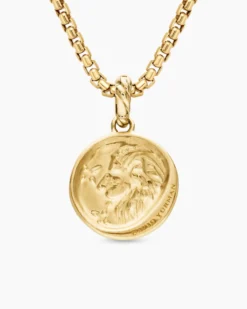 Leo Amulet 18K Yellow Gold with Diamonds, 19mm