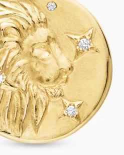 Leo Amulet 18K Yellow Gold with Diamonds, 19mm