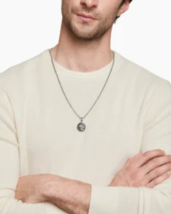 Leo Amulet Sterling Silver with 18K Yellow Gold, 23mm
