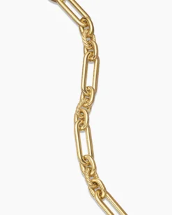 Lexington Chain Bracelet 18K Yellow Gold with Diamonds, 9.8mm