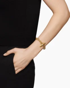 Lexington Chain Bracelet 18K Yellow Gold with Diamonds, 9.8mm