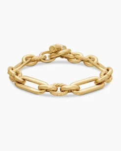 Lexington Chain Bracelet 18K Yellow Gold with Diamonds, 9.8mm