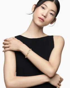 Lexington Chain Bracelet 18K Yellow Gold with Full Pavé Diamonds, 9.8mm