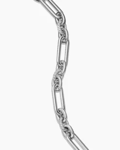 Lexington Chain Bracelet Sterling Silver with Diamonds, 9.8mm